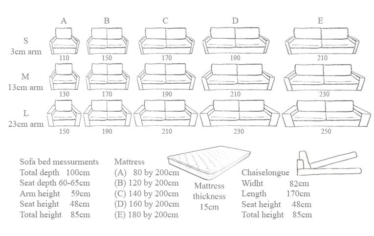 Comfy sofa bed sizes
